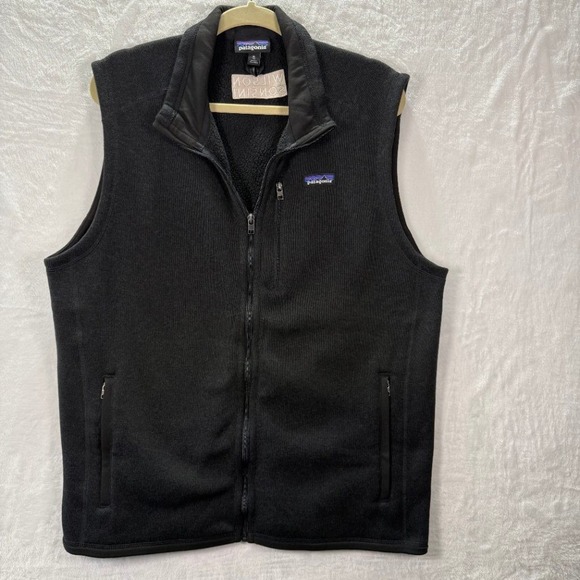 Patagonia Other - Patagonia Mens XL Better Sweater Fleece Vest Black Full Zip Emb. Logo on Back
